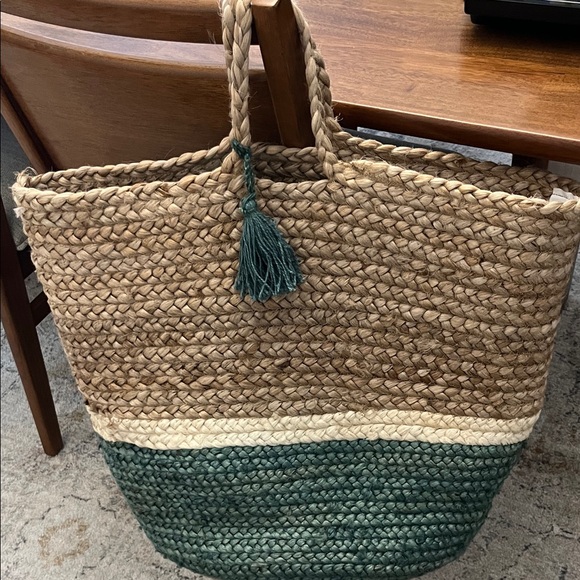 Made in India Other - Handcrafted Large Woven Basket/Tote with Handles